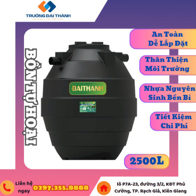 Bồn nhựa Tự Hoại Đại Thành 2.500L Đứng